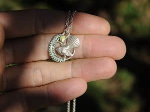 silver fantail pendant